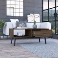 Tuhome Oslo Coffee Table, One Drawer, One Open Shelf, Four Legs, Dark Walnut MLC6709